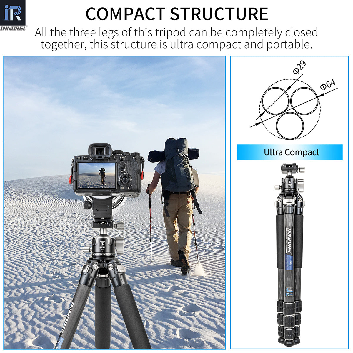 INNOREL CT75C ultra compact tripod perfect for travel photography