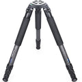 Black tripod with adjustable legs on a white background