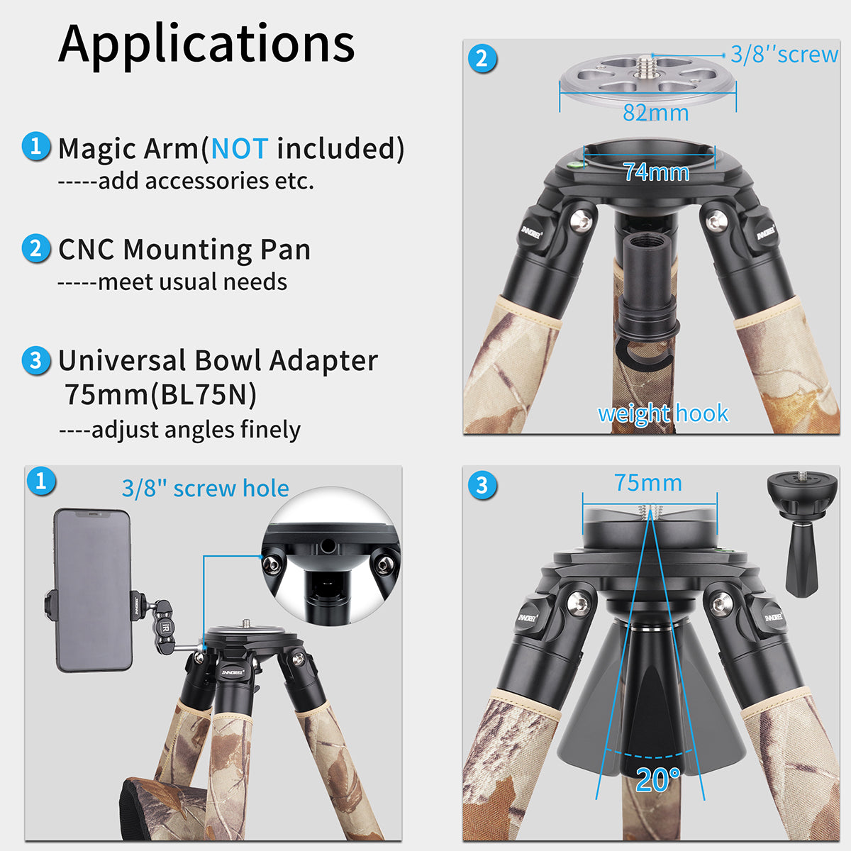 Carbon Fiber Camouflage Tripod INNOREL LT324CM