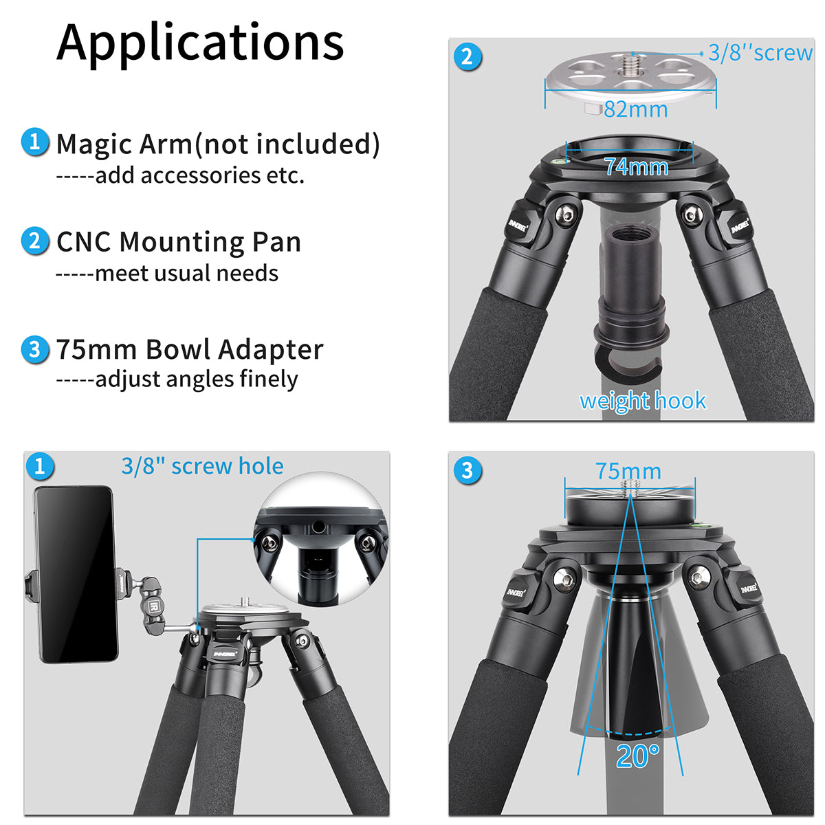 Carbon Fiber Camera Tripod INNOREL LT324C