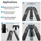 magic arm to add accessories 75mm bowl adapter to adjust angles finely