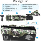 75mm bowl adapter tripod stone bag stainless steel spike green camouflage tripod bag