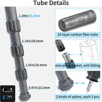 10-layer carbon fiber tube max tube diameter 32.5mm one-piece gasket anti falling