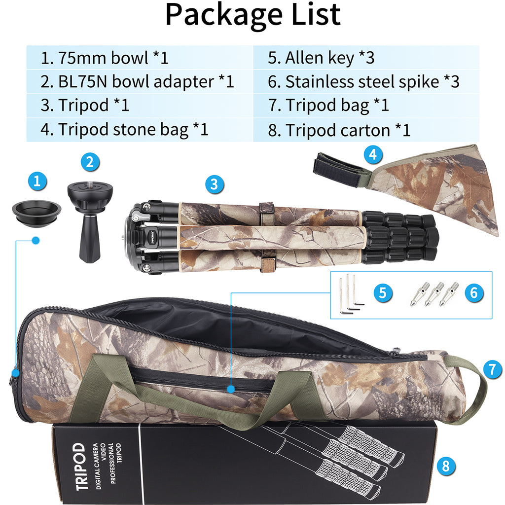 75mm bowl allen key stainless steel spike tripod bag tripod stone bag 75mm bowl adapter