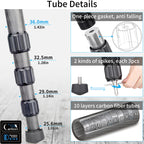 one-piece gasket anti falling 10 layers carbon fiber tubes max tube 36mm