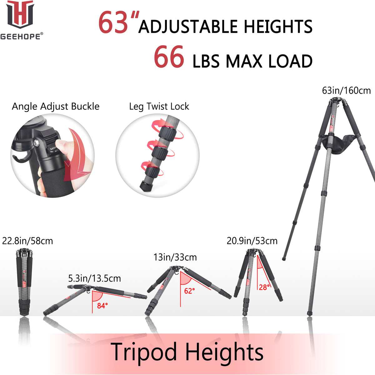 Clearance sale GEEHOPE B560C Professional Heavy Camera Tripod （Only Europe has inventory)