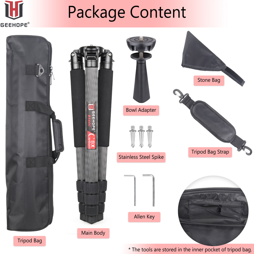 Clearance sale GEEHOPE B560C Professional Heavy Camera Tripod （Only Europe has inventory)