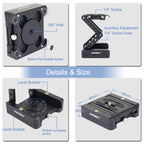 1/4" 3/8" screw hole two level bubble 360° horizontal rotation folding size