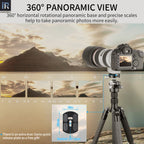INNOREL E40 ball head design 360° horizontal rotational panoramic base and precise scales with Aracrac-swiss Q.R.Plate which helps to take panoramic photos easily 