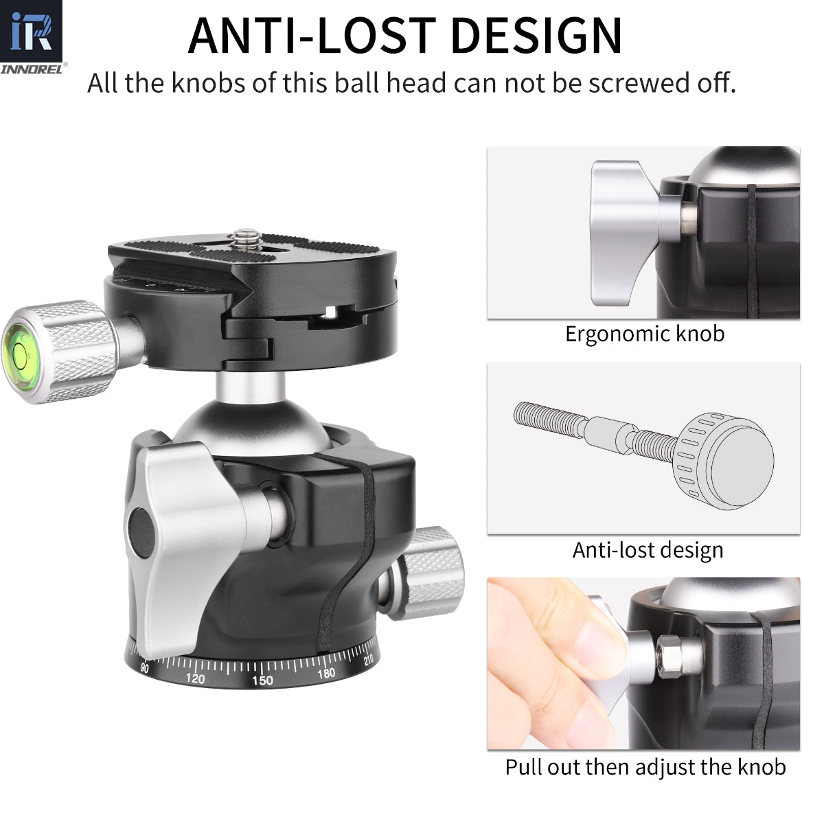 Low Profile Tripod Ball Head INNOREL E34/E40