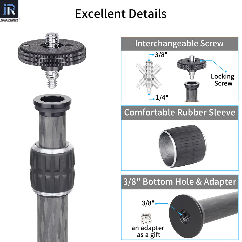 ER222C comes with 1/4"&3/8" screws, threaded holes, and conversion screws