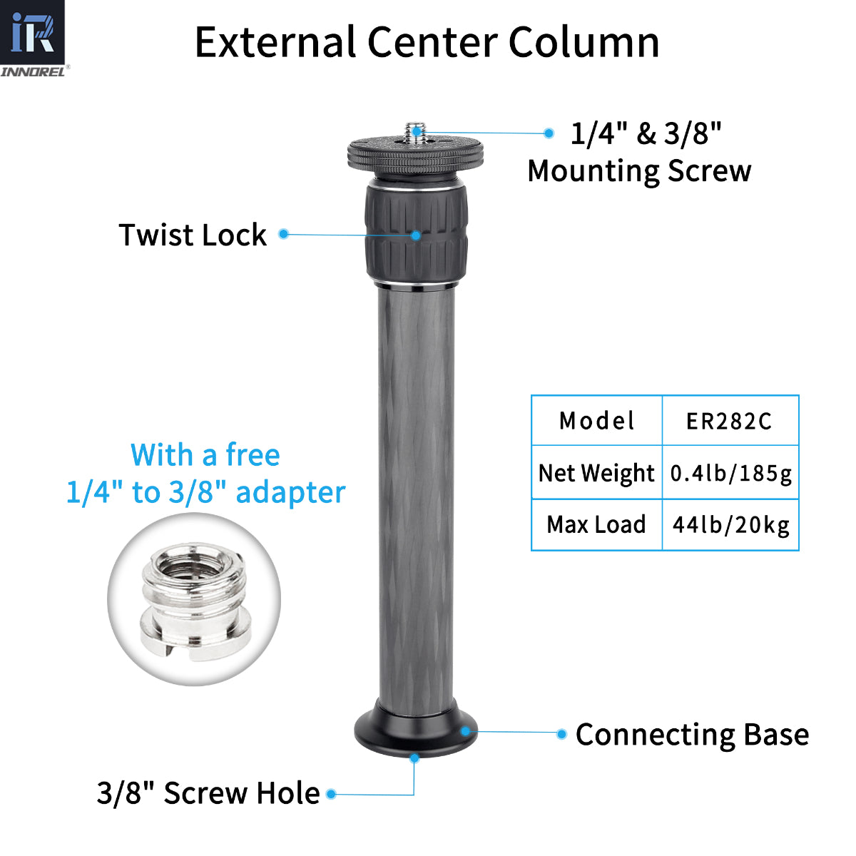 Universal 10 Layers Carbon Fiber Tripod Center Column INNOREL ER252C/ER282C/ER322C
