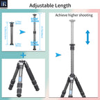 ER222C Universal Carbon Fiber Tripod Center Column adjustable length 40cm