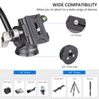 INNOREL F03 fluid vedio head with 3/8-inch thread compatible with tripod camera slider monopod and with 1/4in screw compatible with DSLR DVR telescope phone holder