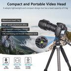 F03 high-grade aluminum alloy lightweight compact fluid video head specifications including max load 3kg