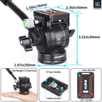 INNOREL F20 Details Mini Pan Metal Camera Tripod Fluid Head Gifts Details Exchange Handle