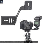 FB20 bracket use scenario camera and flashlight mounted on tripod for photography and video shooting