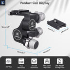 INNOREL GR5 geared tripod head length 15cm width 13cm height 12cm maximum load 6kg made of aircraft aluminum