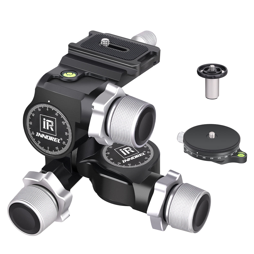 Aluminum Alloy 3 Way Geared Tripod Head INNOREL GR5