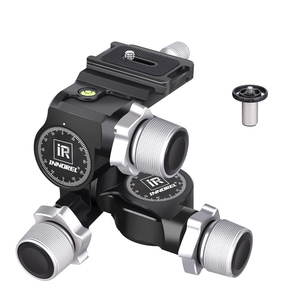 Aluminum Alloy 3 Way Geared Tripod Head INNOREL GR5