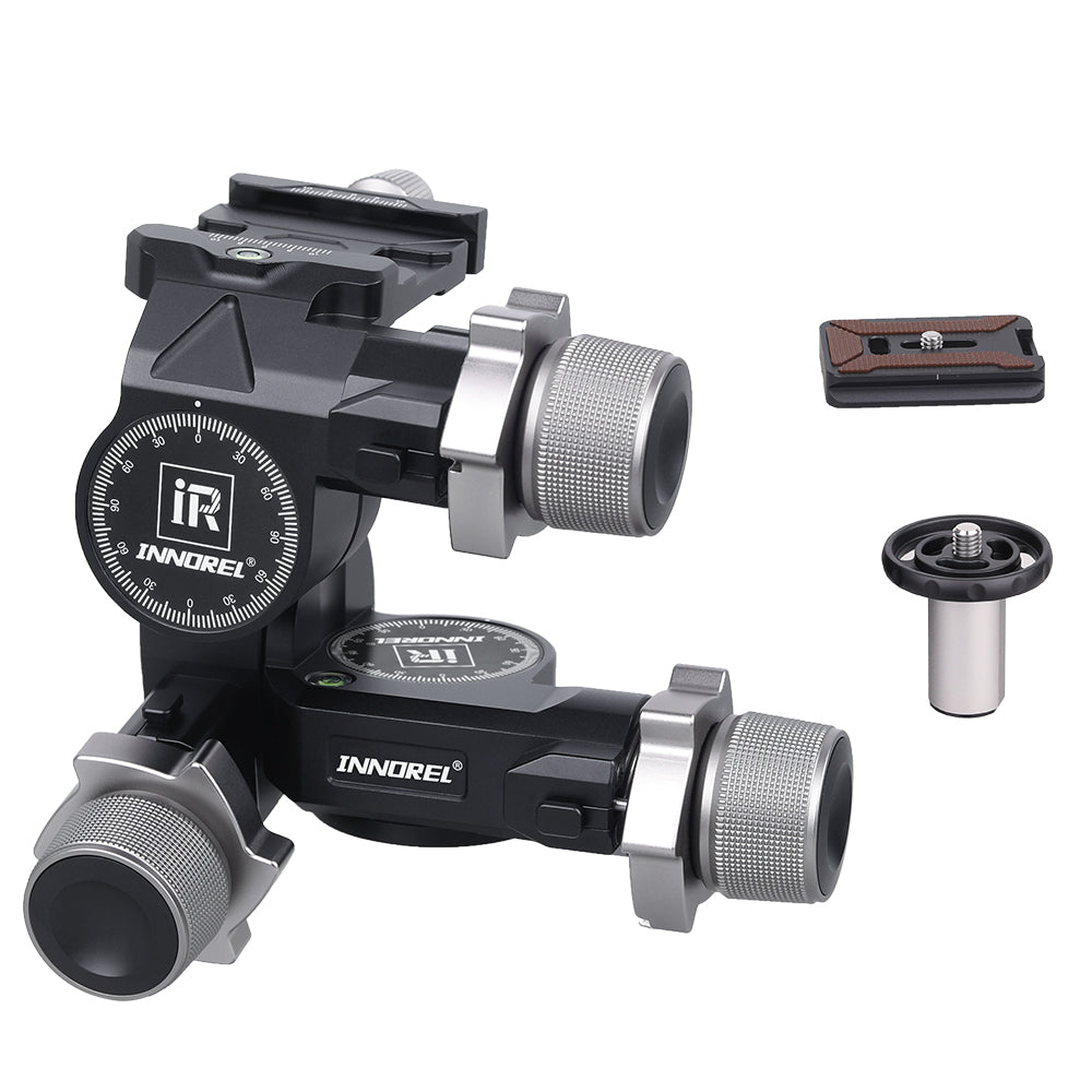 GR7 CNC Aluminum Alloy High Precision 3 Way Geared Tripod Head