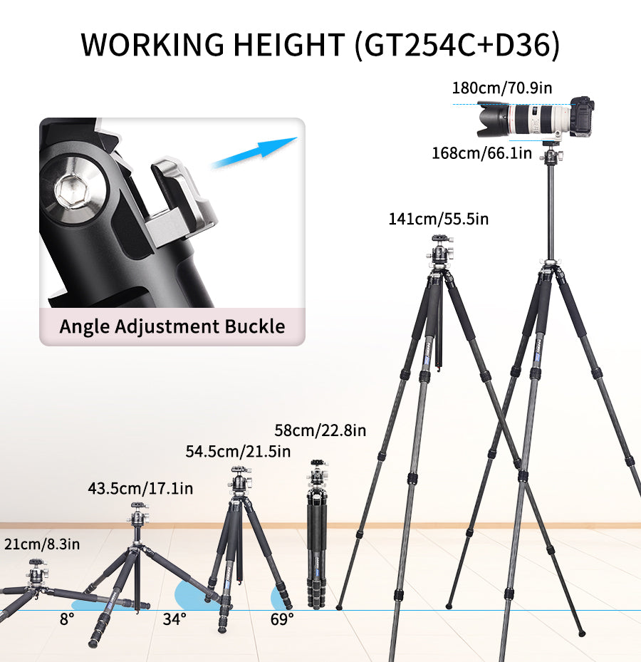 INNOREL GT254C extended to full height showing maximum working height