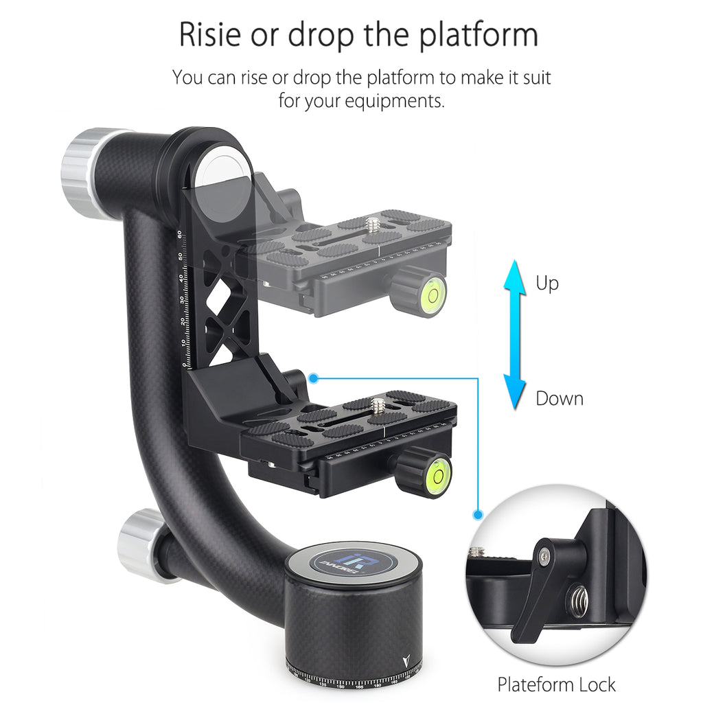 INNOREL CH5 Professional Gimbal Head Cantilever Tripod Head 360 Degree High Coverage Panoramic