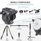 H60 comes with 1/4 "&3/8" screws, suitable for most photography equipment