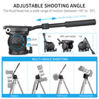 H70 fluid head hans a wide range of motion