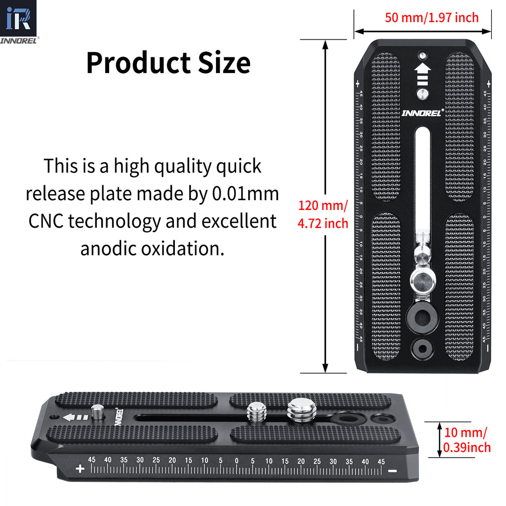 INNOREL 120mm Long Quick Release Plate size 120mm long 50mm width 
