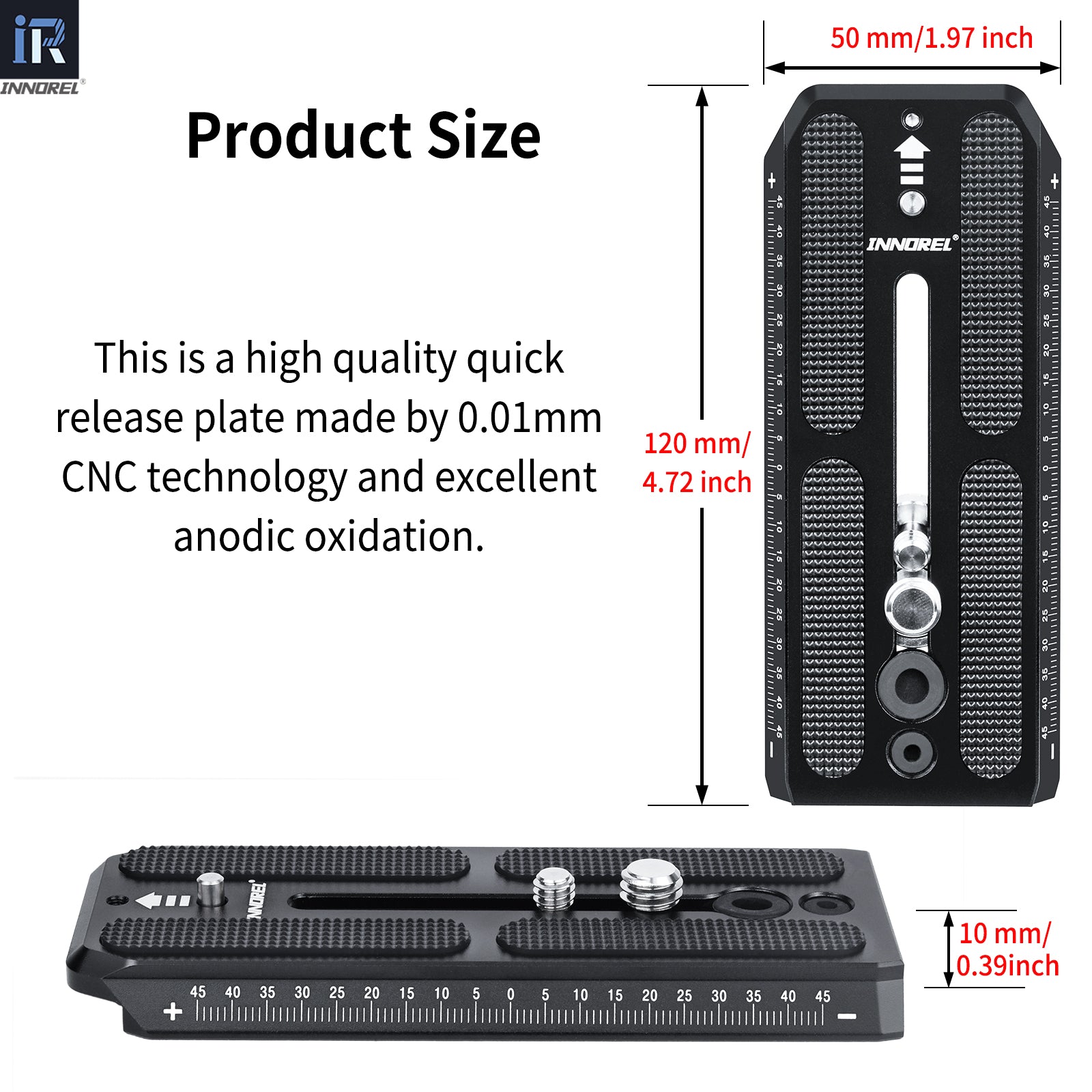 INNOREL 120mm Long Quick Release Plate size 120mm long 50mm width 