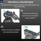 innorel QV160 Quick Release Plate Convenient to switch among equipment such as baseplates,tripods & stabilizers.Slide into place horizontally;Snapped in vertically