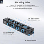CB5 has 3/8"-16 1/4"-20 threaded hole with ARRI locating pins