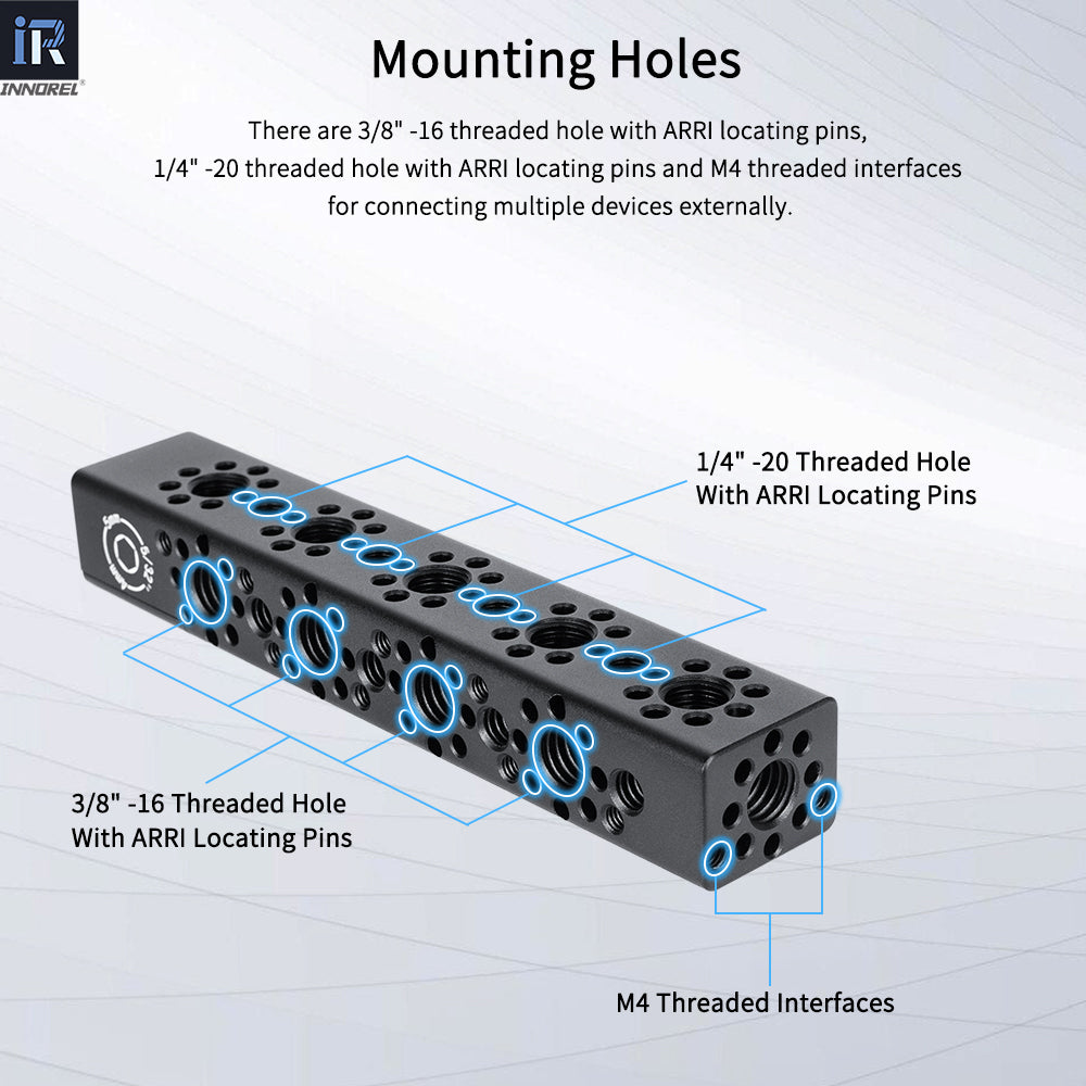 CB5 has 3/8"-16 1/4"-20 threaded hole with ARRI locating pins