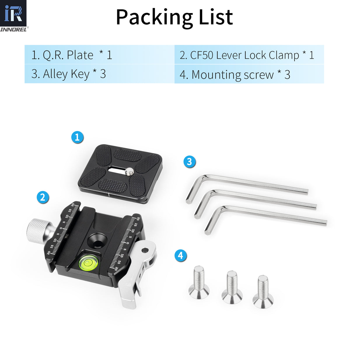 INNOREL CF50 Arca-Swiss Lever Clamp Quick Release Clamp Adapter