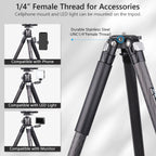 INNOREL CT284C tripod with durable stainless steel UNC 1/4'' female thread compatible accessories cellphone LED light monitor