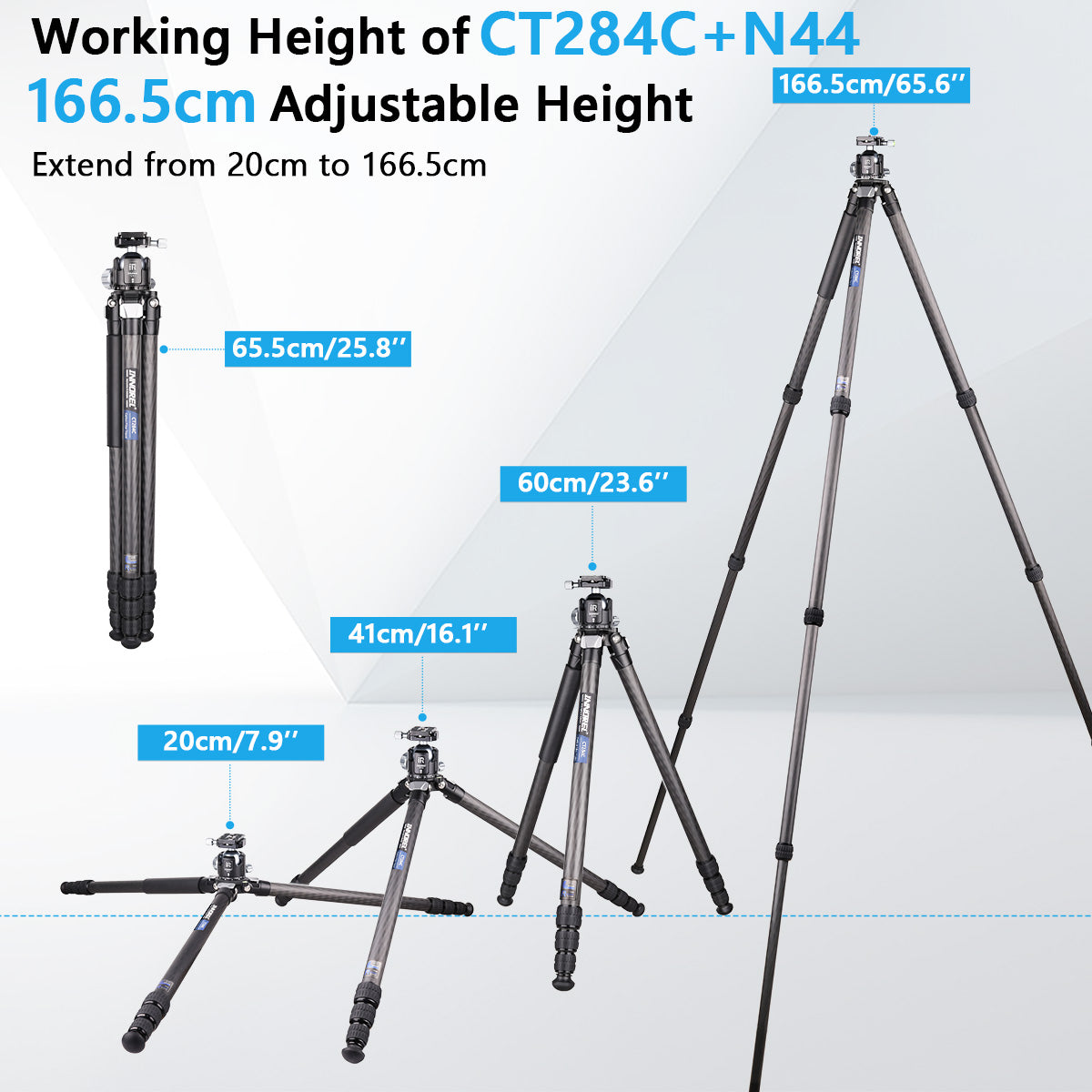 INNOREL CT284C Compact Carbon Fiber Tripod with Stone Bag