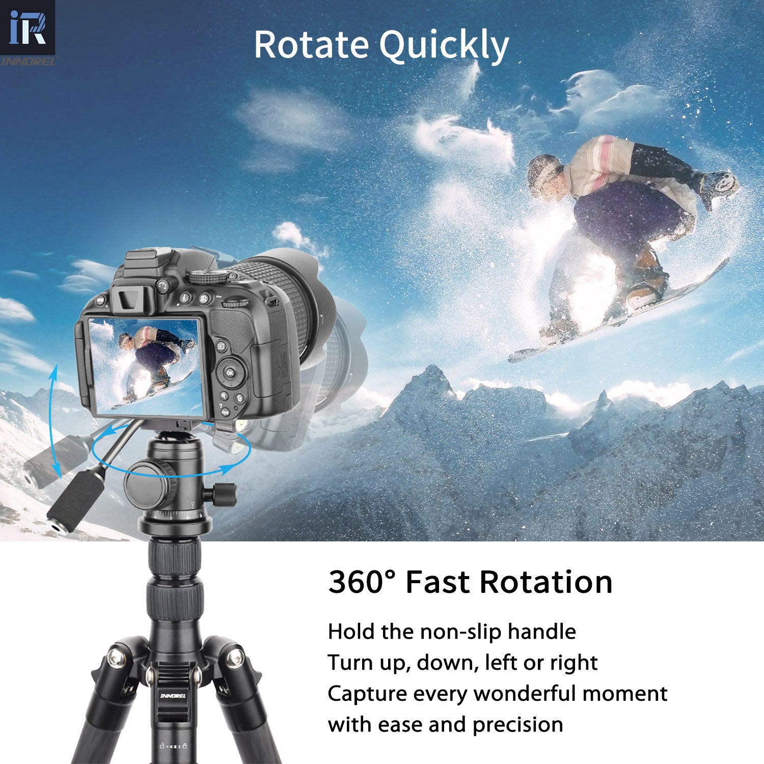 INNOREL D30 360° fast rotation non-slip handle effortless positioning capture moments with ease and precision