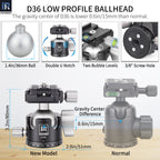 INNOREL D36 ballhead features double U notch allows vertical shooting two bubble levels