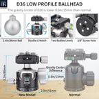 INNOREL D36 ballhead features double U notch allows vertical shooting anti-lost knobs prevent losing parts