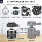 INNOREL D36 ballhead features double U notch allows vertical shooting anti-lost knobs prevent losing parts