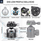 INNOREL D46 ballhead features double U notch allows vertical shooting anti-lost knobs prevent losing parts