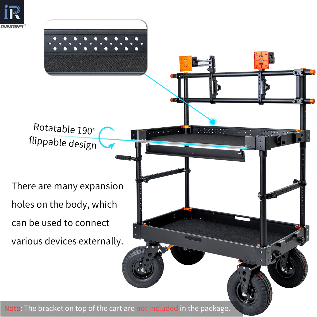 many expansion holes on the body used to connect various devices externally Rotatable 190° flippable design