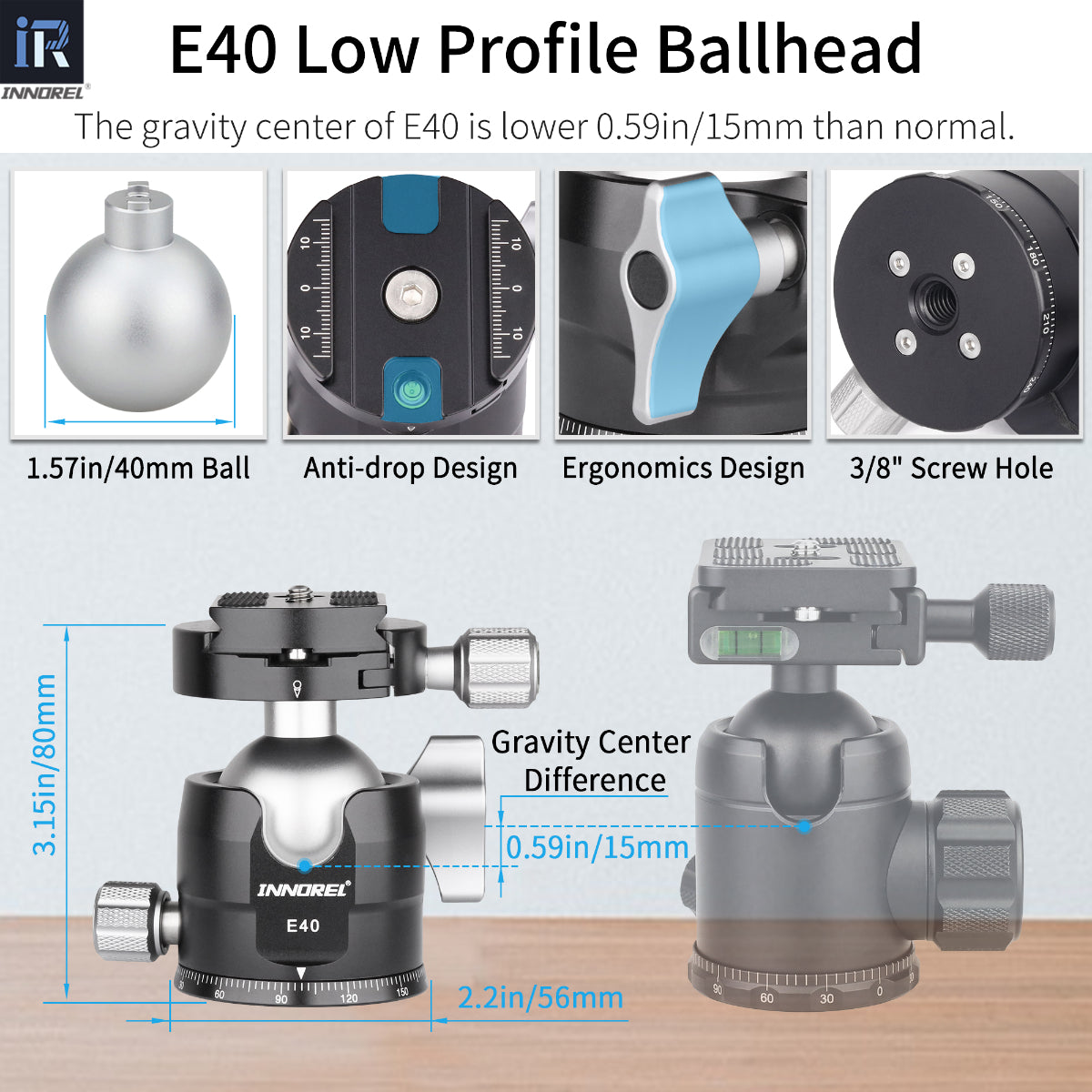 Camera Horizontal Carbon Fiber Tripod INNOREL HT284C