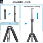 Adopting 2-section adjustable structure meet photographer's different needs of shooting heights