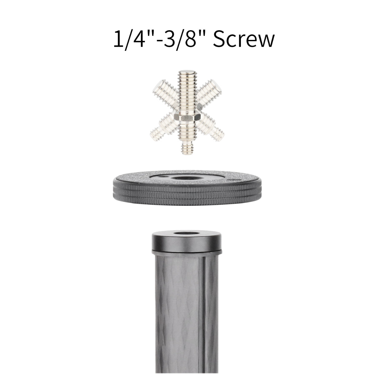 INNOREL ER40C 10-layer carbon column features interchangeable 1/4" and 3/8" mounting screw for versatile head compatibility