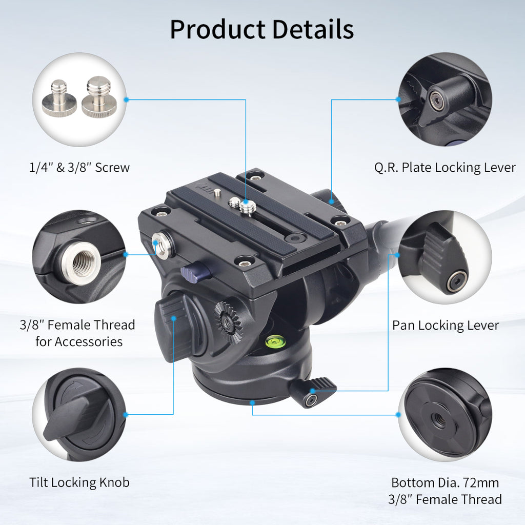 INNOREL F80 1/4" 3/8" Screw Q.R. Plate Locking Lever 3/8" Female Thread for Accessories Pan Locking Lever Tilt Locking Knob