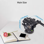 Drag Pan Head main body size 4.33* 3.35* 4.57 in / 110* 85* 116 mm