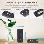 This universal quick release plate is interchangeable with Manfrotto series products