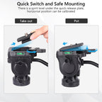 There is a spirit level under the quick release plate horizontal position can be calibrated